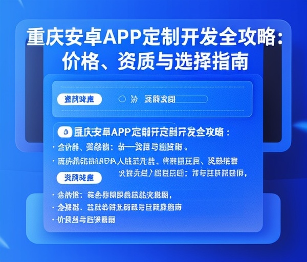 重庆安卓APP定制开发全攻略:价格、资质与选择指南